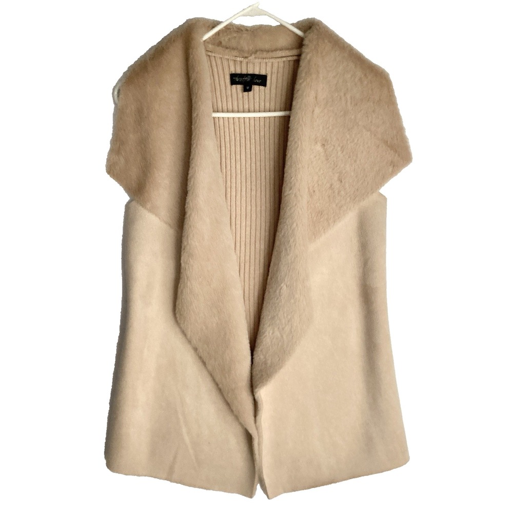 Twelfth Love Fur Shawl Collar Vest Women M Suede Western Oversized Nordstrom $79